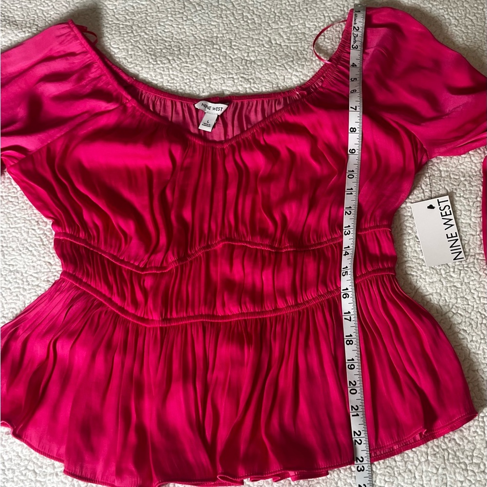 Nine West Fuchsia Long Sleeve Blouse - Picture 7 of 8